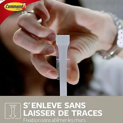 Barrette porte-clé Command 4 crochets blanc nacré
