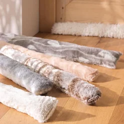 Bas de porte en imitation fourrure (80x10 cm - Sable)