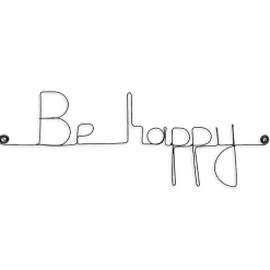 Be happy - Sculpture fil de fer 40-50 cm - Bijoux de mur