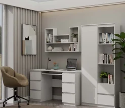 Bibliothèque à suspendre - Etagère murale - 100x60x16 cm - Rangement mural salon-LULU