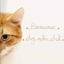 Bienvenue chez notre chat - Sculpture fil de fer 50-60 cm - Bijoux de mur