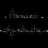 Bienvenue chez notre chien - Sculpture fil de fer 50-60 cm - Bijoux de mur