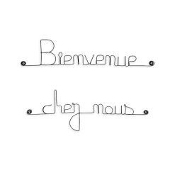 Bienvenue chez nous - Sculpture fil de fer 40-50 cm - Bijoux de mur
