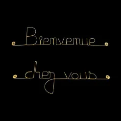 Bienvenue chez vous - Sculpture fil de fer 40-50 cm - Bijoux de mur