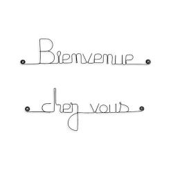 Bienvenue chez vous - Sculpture fil de fer 40-50 cm - Bijoux de mur