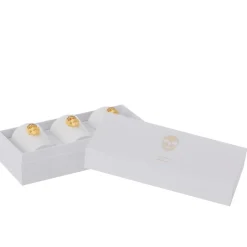 Boite de 3 bougies senteur en paraffine blanc 21.5x9.5x7 cm