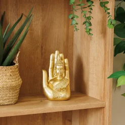 Bouddha main déo Andy H.18cm résine doré - Atmosphera