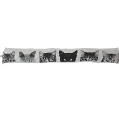 Boudin de porte aspect chambray (90x150 cm - Noir)