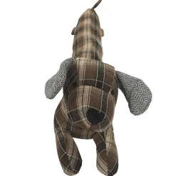 Boudin de porte en polyester motif quadrillés collection DOG RETRO marron