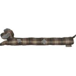 Boudin de porte en polyester motif quadrillés collection DOG RETRO marron