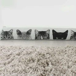 Boudin de porte imprimé chats - 90 x 15 cm - Noir et blanc