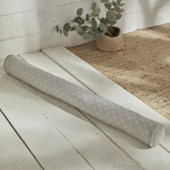Boudin de porte imprimé pois (90x10 cm - Gris)