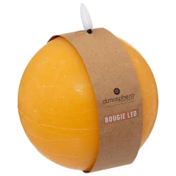 Bougie boule à led Molia D12cm jaune - Atmosphera