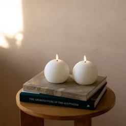 Bougie boule LED Luna 9 cm. Lot de 2