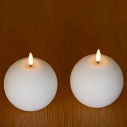 Bougie boule LED Luna 9 cm. Lot de 2