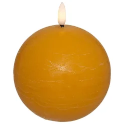 Bougie boule LED Molia D.10cm jaune - Atmosphera