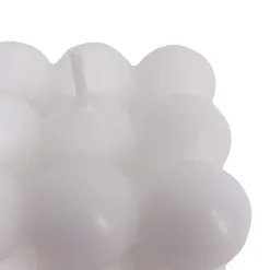 Bougie carrée à boules coloris blanc l.5,5 x H.5,5 cm Ormani