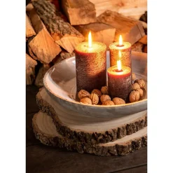 Bougie cylindrique 120H marron 10x10x15 cm