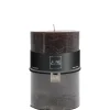 Bougie cylindrique 120H noir 10x10x15 cm