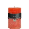 Bougie cylindrique 120H orange 10x10x15 cm