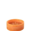 Bougie flottante cylindrique 15h orange 15x15x6 cm