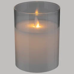 Bougie LED Sena en verre D7,5cm - Atmosphera