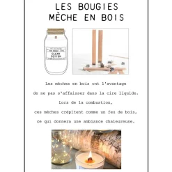 Bougie parfumée avec mèche en bois senteur fleur de coton 12 cm
