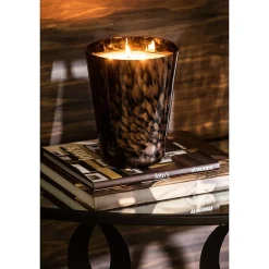 Bougie parfumée dans pot en verre marron 15.5x15.5x20 cm