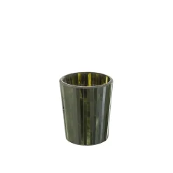 Bougie parfumée 50H dans pot en verre vert 12.5x12.5x15.5 cm