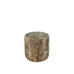 Bougie parfumée 60H dans pot en verre Bronze 14x14x15 cm