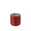 Bougie parfumée 60H dans pot en verre rouge 14x14x15 cm