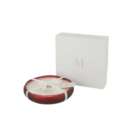 Bougie parfumée 40H dans pot en verre rouge 29x29x6 cm