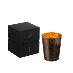 Bougie parfumée 68H dans pot en verre marron 12.5x12.5x15 cm