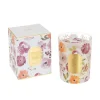 Bougie parfumée 70H dans pot en verre multicouleur 10x10x12.5 cm