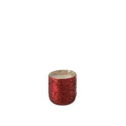 Bougie parfumée 40H dans pot en verre rouge 9x9x10 cm