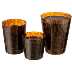 Bougie parfumée 50H dans pot en verre marron 12x12x11.5 cm