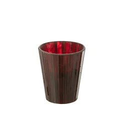 Bougie parfumée 60H dans pot en verre rouge 15.5x15.5x18.5 cm