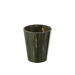 Bougie parfumée 60H dans pot en verre vert 15.5x15.5x18.5 cm