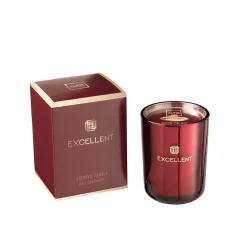 Bougie parfumée 50H en verre rouge 8x8x11 cm