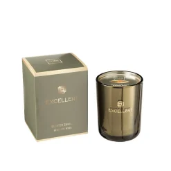Bougie parfumée 50H en verre vert 8x8x11 cm