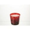 Bougie parfumée 50h et verre rouge 12x12x12 cm
