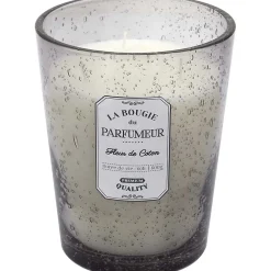 Bougie parfumée pot en verre bulle gris clair 13x16 cm