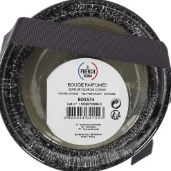 Bougie parfumée pot en verre bulle gris clair 13x16 cm