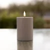 Bougie pilier LED Luca pour extérieur 7,5 x 10 cm