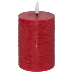 Bougie ronde à led Molia H13cm rouge - Atmosphera