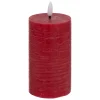 Bougie ronde LED Molia 7x15cm rouge - Atmosphera
