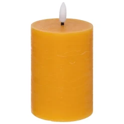 Bougie ronde LED Molia 7x13cm jaune - Atmosphera