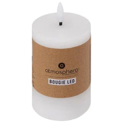 Bougie ronde LED Molia 7x13cm blanc - Atmosphera
