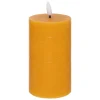 Bougie ronde LED Molia 7x15cm jaune - Atmosphera