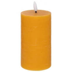 Bougie ronde LED Molia 7x15cm jaune - Atmosphera